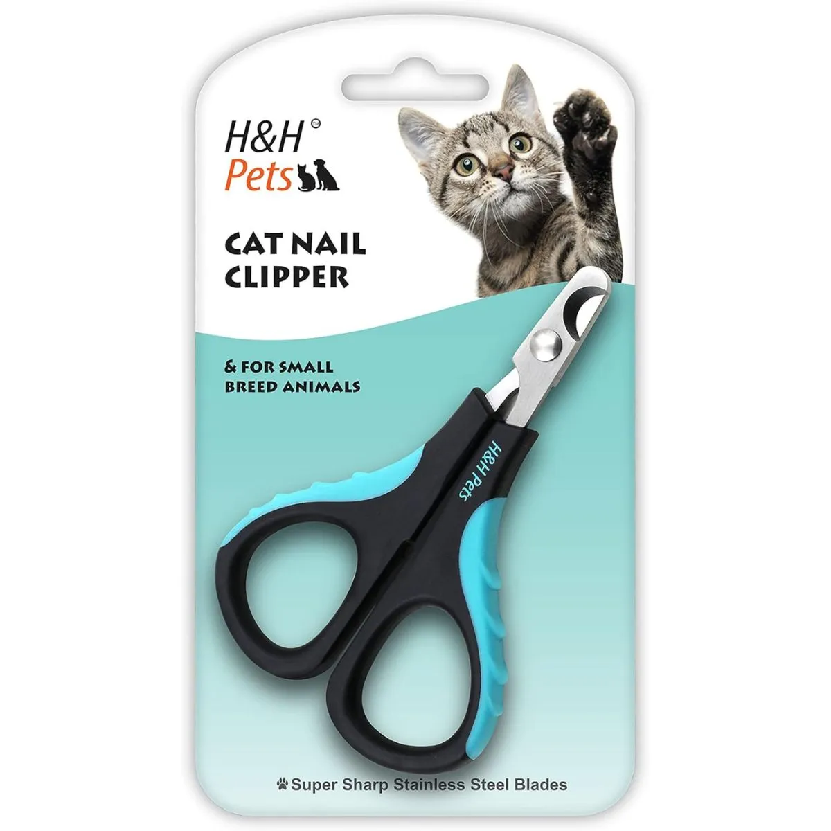 H H Pets Cat Nail Clippers Razor Sharp Stainless Steel Blades Sturdy Non Slip Handles Small Animal Accessories Professional at Home Grooming PCH