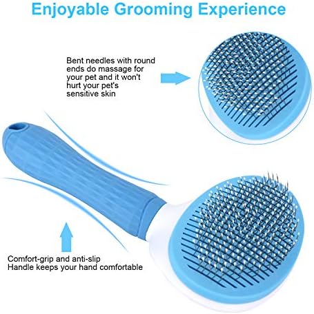 Self Cleaning Slicker Brush, Dog Cat Bunny Pet Grooming Shedding Brush - Easy to Remove Loose Undercoat, Pet Massaging Tool Suitable for Pets with Long or Short Hair - Image 2