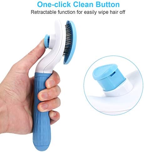 Self Cleaning Slicker Brush, Dog Cat Bunny Pet Grooming Shedding Brush - Easy to Remove Loose Undercoat, Pet Massaging Tool Suitable for Pets with Long or Short Hair - Image 3