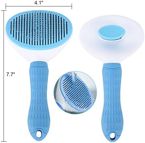 Self Cleaning Slicker Brush, Dog Cat Bunny Pet Grooming Shedding Brush - Easy to Remove Loose Undercoat, Pet Massaging Tool Suitable for Pets with Long or Short Hair - Image 4
