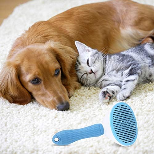 Self Cleaning Slicker Brush, Dog Cat Bunny Pet Grooming Shedding Brush - Easy to Remove Loose Undercoat, Pet Massaging Tool Suitable for Pets with Long or Short Hair - Image 5