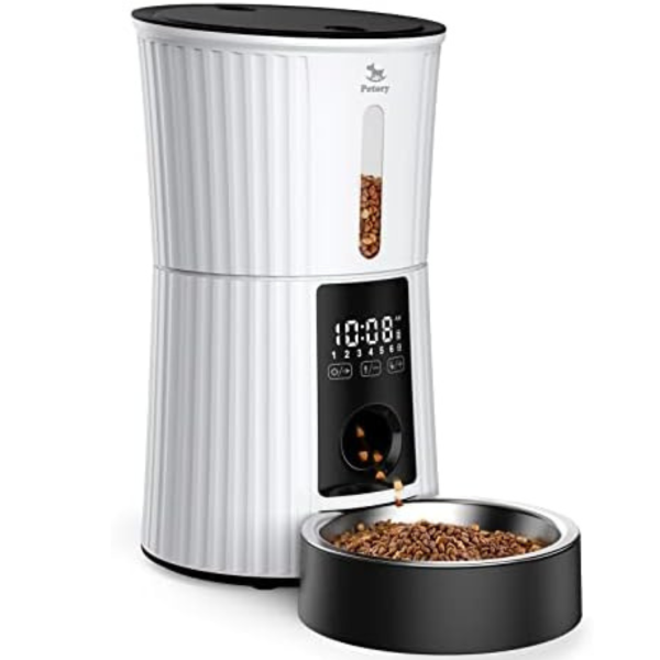 Petory Automatic Cat Feeder Dry Food, Timed Automatic Cat Feeders, 4L Programable Dry Food Dispenser for Cats and Small Medium Dogs