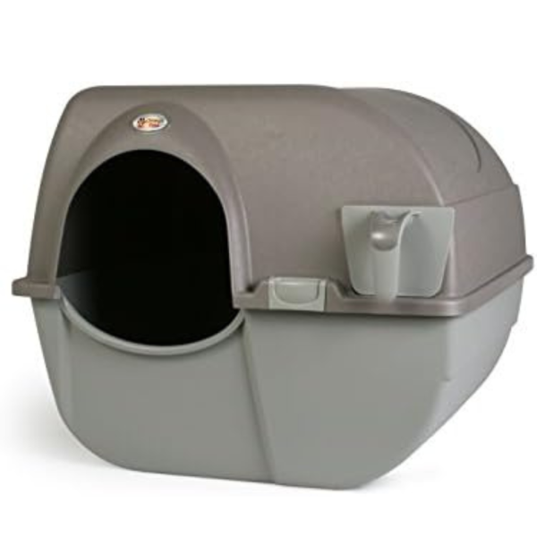 Omega Paw Roll 'n Clean Self-Cleaning Litter Box, Large Brown - Effortless Cleaning, Cat-Friendly Design, Eco-Friendly, Durable Plastic, For Cats Up To 16 lbs