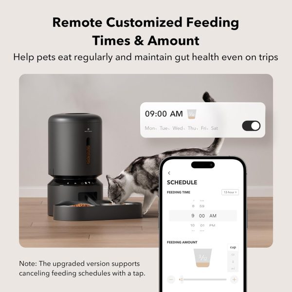 PETLIBRO Automatic Cat Feeder Two Bowls, 5G WiFi Pet Feeder for Two Cats & Dogs with Remote Control, 5L Automatic Cat Dispenser with Low Food Sensor - Image 4