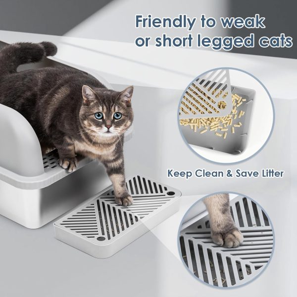 Suzzipaws Enclosed Stainless Steel Cat Litter Box with Lid - Extra Large XL Metal Litter Pan for Big Cats, High Wall Sides Enclosure, Non-Sticky, Anti-Leakage, Easy Cleaning - Image 4