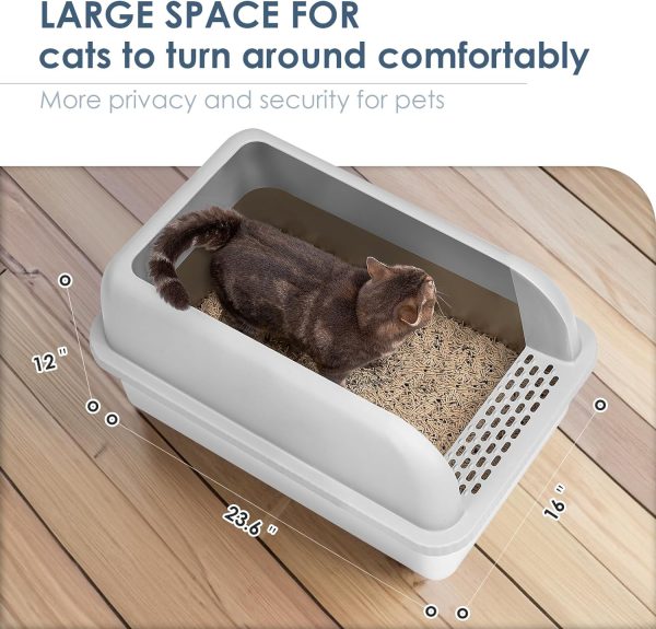 Suzzipaws Enclosed Stainless Steel Cat Litter Box with Lid - Extra Large XL Metal Litter Pan for Big Cats, High Wall Sides Enclosure, Non-Sticky, Anti-Leakage, Easy Cleaning - Image 6