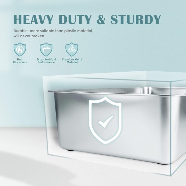 IKITCHEN Large Stainless Steel Cat Litter Box with High Side, Metal Litter Box for Cats Rabbits, Never Absorbs Odors Stain Free, Rustproof - Image 5