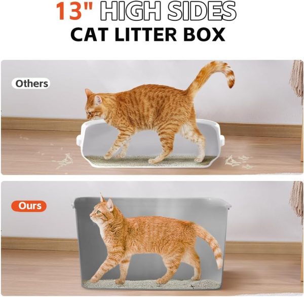 ARGOPET High Sides Cat Litter Box 25" L x 16" W x 13" H Extra Large Litter Box Jumbo for Multi Cat Households,Pet Safe Non-Stick Coating for Easier Cleaning & Superior Hygiene - Image 5