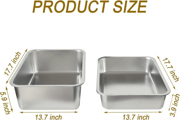 Chuyouan Stainless Steel Litter Box for Kitten, Low Entry Open Metal Litter Pan for Kittens Smooth Surface Durable Litter Pan - Image 5