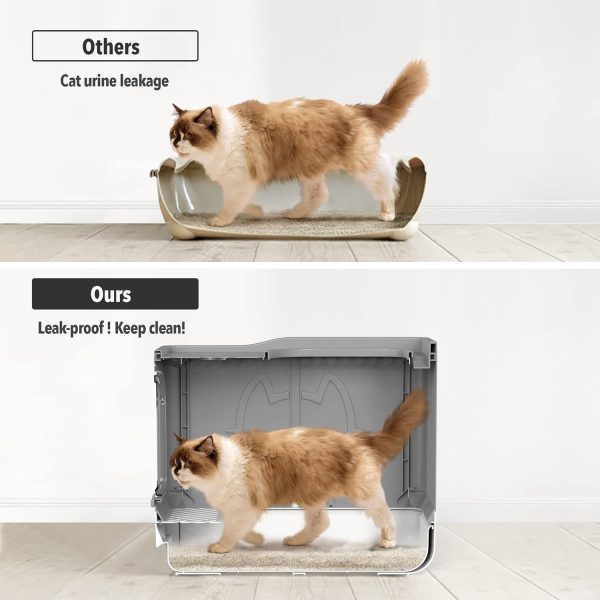 Pet Prime Covered Cat Litter Box for Indoor Cats – Anti-Splashing Large Enclosed Litter Box with Lid - Image 7