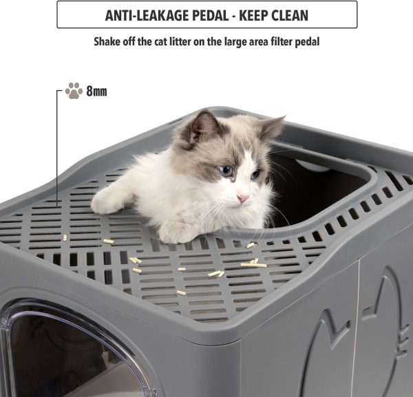 Pet Prime Covered Cat Litter Box for Indoor Cats – Anti-Splashing Large Enclosed Litter Box with Lid - Image 5