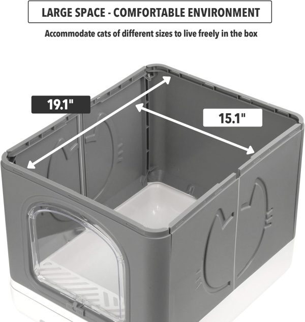 Pet Prime Covered Cat Litter Box for Indoor Cats – Anti-Splashing Large Enclosed Litter Box with Lid - Image 3