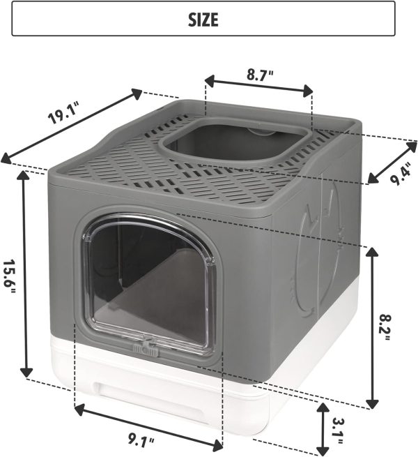 Pet Prime Covered Cat Litter Box for Indoor Cats – Anti-Splashing Large Enclosed Litter Box with Lid - Image 2