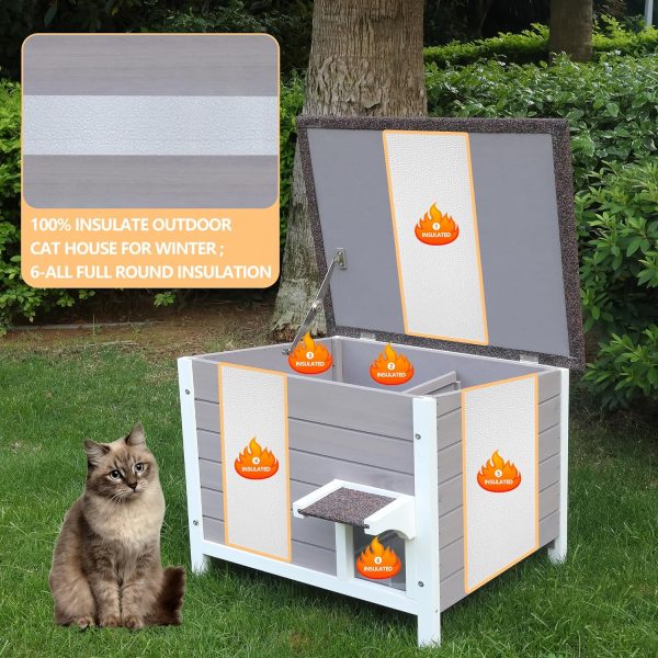 Rockever Outdoor Cat House, 100% Insulated Outdoor Cat Houses for Winter Outdoor Cat Houses for Feral Cats Weatherproof All-Round Foam Design - Image 6