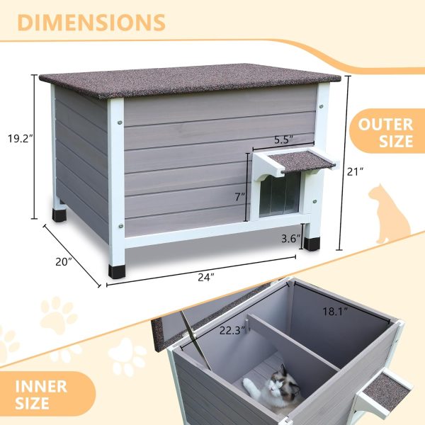 Rockever Outdoor Cat House, 100% Insulated Outdoor Cat Houses for Winter Outdoor Cat Houses for Feral Cats Weatherproof All-Round Foam Design - Image 3