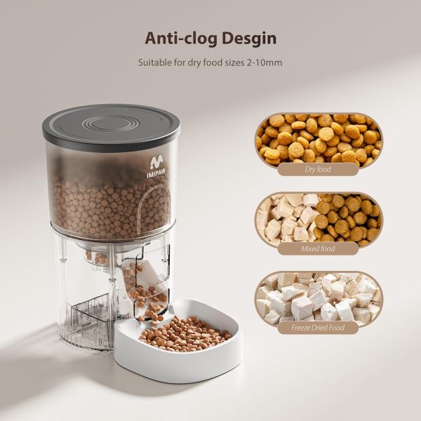 IMIPAW Automatic Cat Feeders, 3L Timed Cat Dry Food Dispenser with Clog-Free Design, Auto Pet Feeder for Cats and Dogs, 1-4 Meals Per Day - Image 7