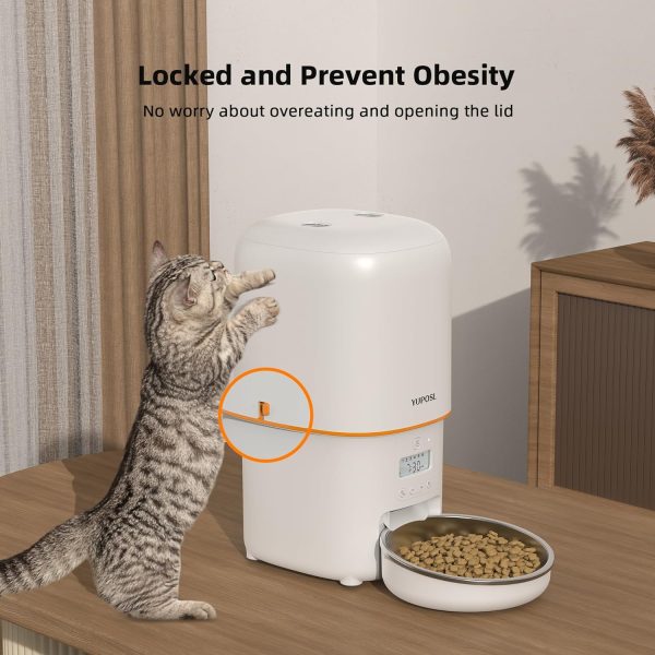 Yuposl Automatic Cat Feeders, 2L/4L Cat Food Dispenser, Timed Automatic Pet Feeder with Over 180-day Battery Life, Dry Food Programmable Portion Control - Image 6