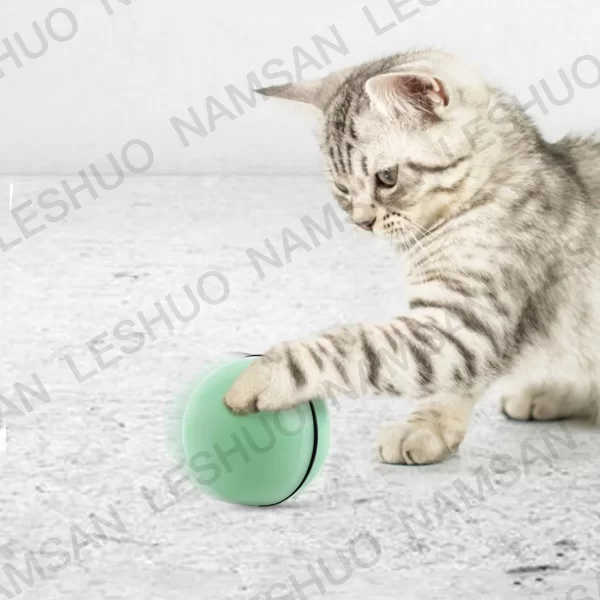 Automatic Motorized Scrolling Cat Toy, USB Rechargeable Light Chase Laser Ball for Pet Entertainment - Image 3