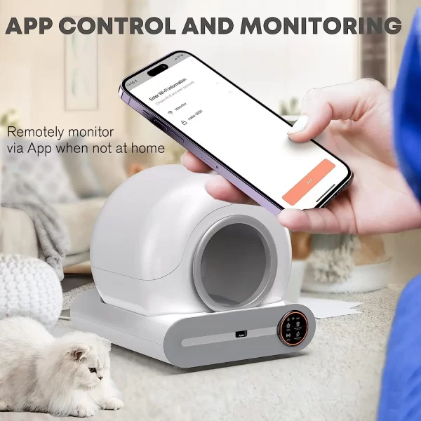 Automatic Cat Litter Box with Smart App Control - Self-Cleaning Electronic Pet Toilet - Image 3