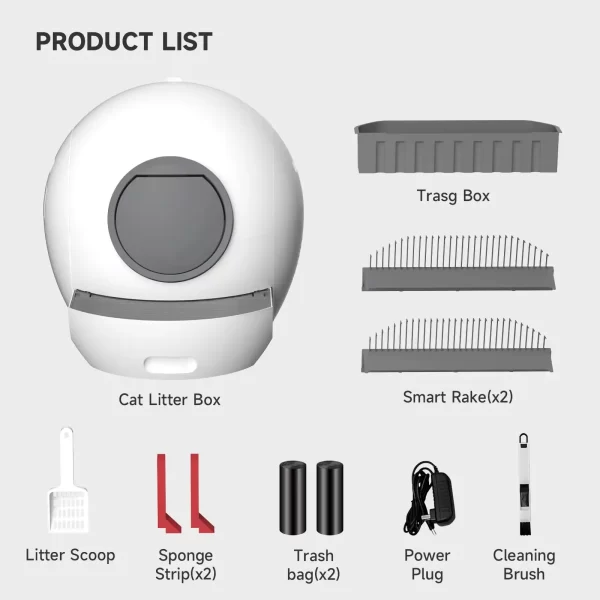 Smart Large Automatic Self-Cleaning Cat Litter Box – Closed, Odor-Free Robot for Multiple Cats - Image 5