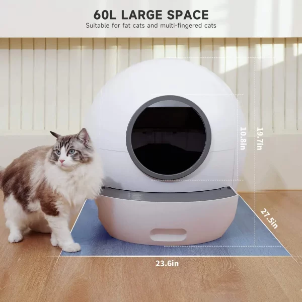 Smart Large Automatic Self-Cleaning Cat Litter Box – Closed, Odor-Free Robot for Multiple Cats - Image 3