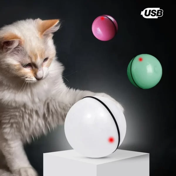 Automatic Motorized Scrolling Cat Toy, USB Rechargeable Light Chase Laser Ball for Pet Entertainment - Image 6