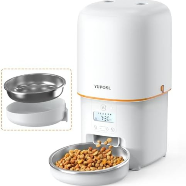 Yuposl Automatic Cat Feeders, 2L/4L Cat Food Dispenser, Timed Automatic Pet Feeder with Over 180-day Battery Life, Dry Food Programmable Portion Control