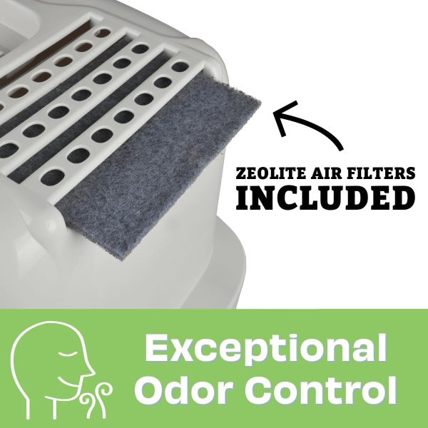 Van Ness Pets Odor Control Large Enclosed Cat Litter Box, Hooded, Pearl, CP6 - Image 6