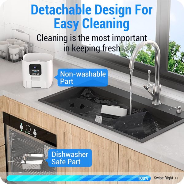 Frienhund Smart Camera Automatic Cat Feeder 6L,1080P HD Live View with Night Vision,5G Automatic Dog Feeder with Two-Way Audio,Detachable for Easy Clean - 25Cup - Image 6