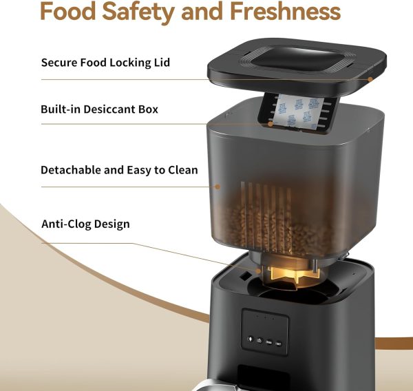 Espelho Automatic Cat Feeders WiFi, Cat Food Dispenser with App Control 2.4Ghz Wifi- Smart Timed Cat Feeder with Voice Recorder| 4L Auto Pet Feeder for Cat and Small Dog - Up to 10 Meals per Day - Image 2