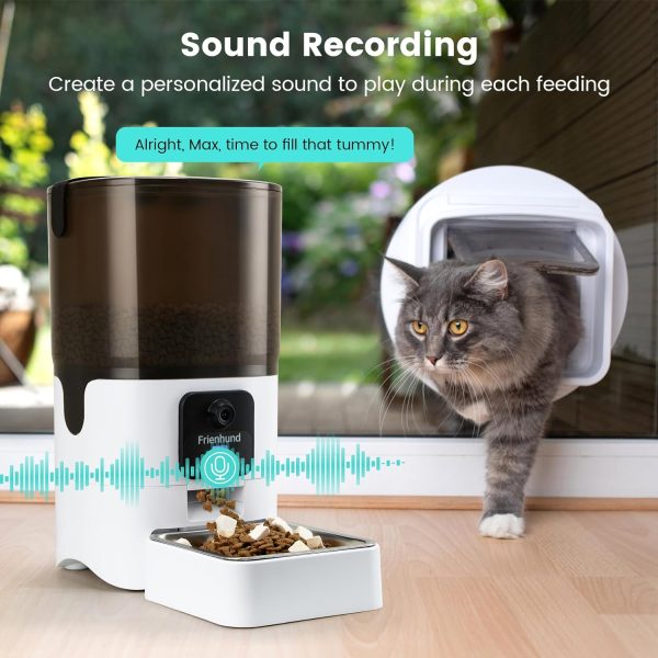 Frienhund Smart Camera Automatic Cat Feeder 6L,1080P HD Live View with Night Vision,5G Automatic Dog Feeder with Two-Way Audio,Detachable for Easy Clean - 25Cup - Image 7
