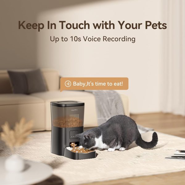 Espelho Automatic Cat Feeders WiFi, Cat Food Dispenser with App Control 2.4Ghz Wifi- Smart Timed Cat Feeder with Voice Recorder| 4L Auto Pet Feeder for Cat and Small Dog - Up to 10 Meals per Day - Image 5