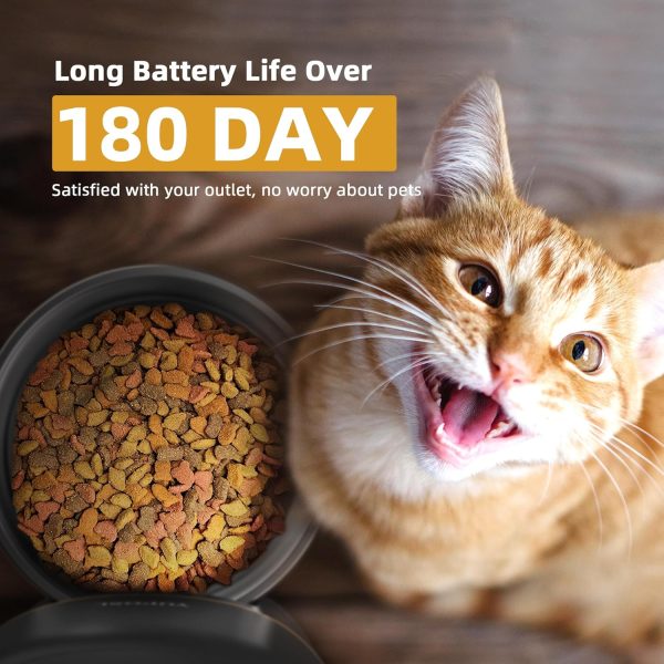 Yuposl Automatic Cat Feeders, 2L Cat Food Dispenser, Timed Automatic Pet Feeder with Over 180-day Battery Life, 1-6 Meals Dry Food Programmable Portion Control - Image 5