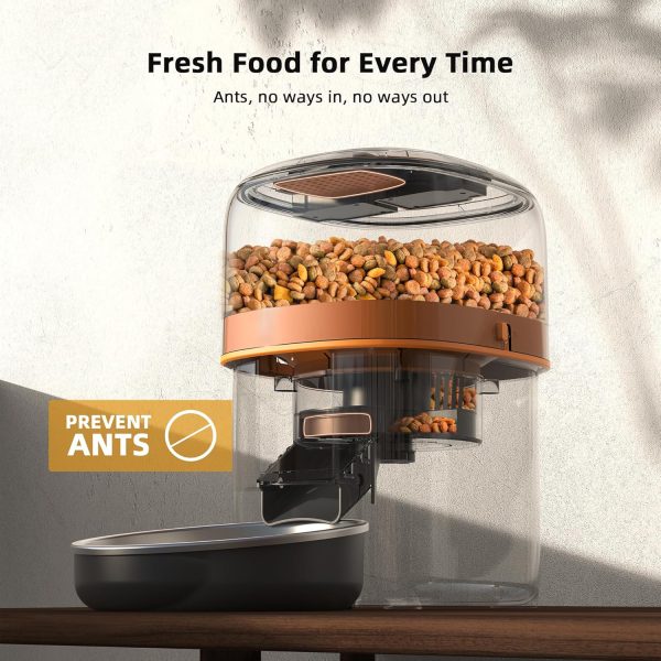 Yuposl Automatic Cat Feeders, 2L Cat Food Dispenser, Timed Automatic Pet Feeder with Over 180-day Battery Life, 1-6 Meals Dry Food Programmable Portion Control - Image 3