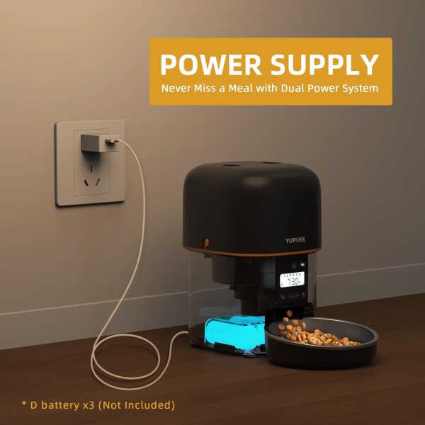 Yuposl Automatic Cat Feeders, 2L Cat Food Dispenser, Timed Automatic Pet Feeder with Over 180-day Battery Life, 1-6 Meals Dry Food Programmable Portion Control - Image 2