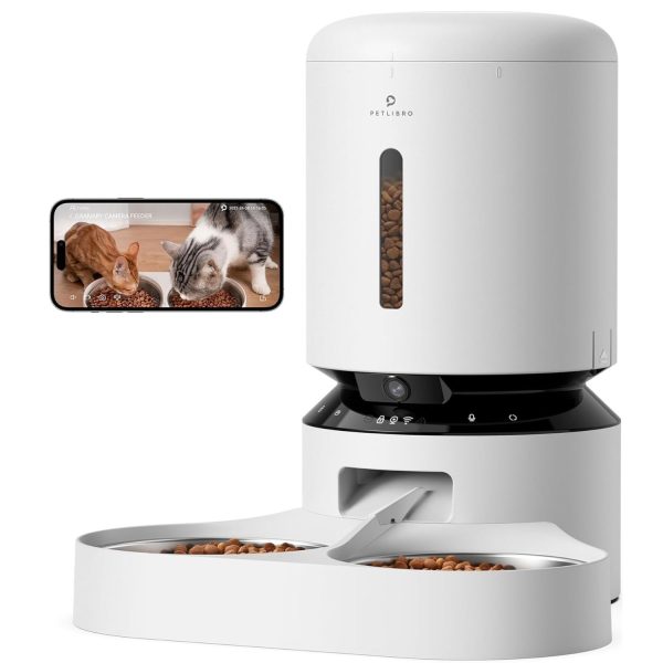 PETLIBRO Automatic Cat Feeder with Camera for Two Cats, 1080P HD Video with Night Vision, 5G WiFi Pet Feeder with Phone APP Control, 2-Way Audio for Cat & Dog