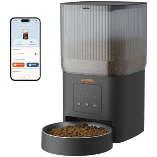 WOPET Automatic Cat Feeder 4L WiFi Cat Food Dispenser with APP Control for Slow Feeding, 10S Voice Record, 1-10 Meals Per Day