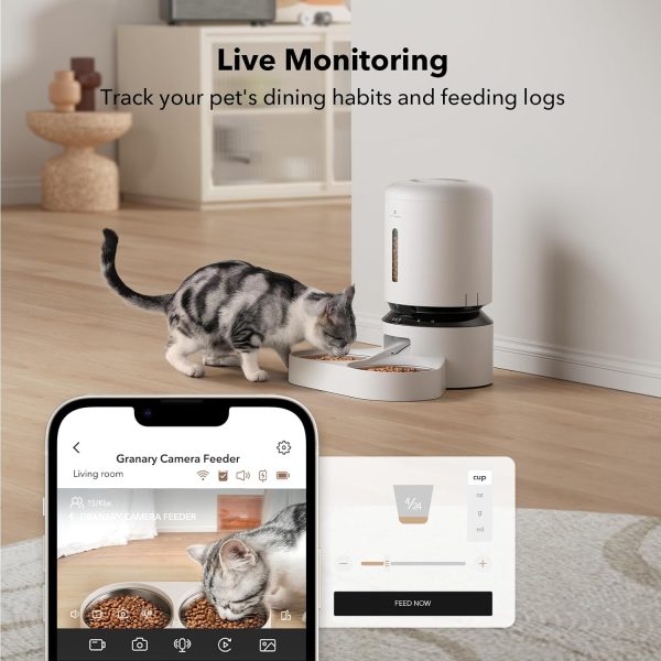 PETLIBRO Automatic Cat Feeder with Camera for Two Cats, 1080P HD Video with Night Vision, 5G WiFi Pet Feeder with Phone APP Control, 2-Way Audio for Cat & Dog - Image 5