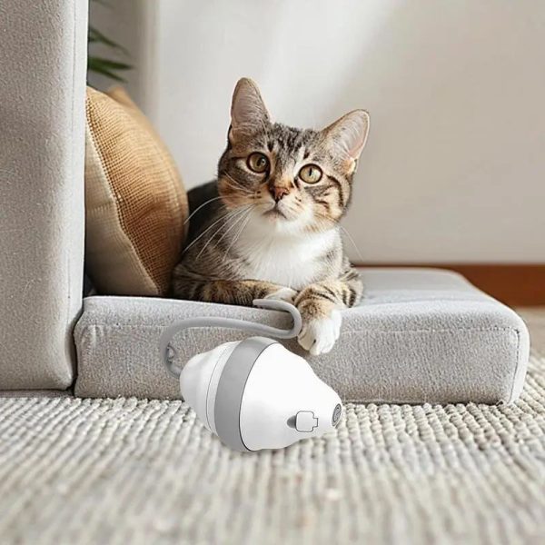 Rolling Mouse Interactive Cat Toy, Automatic Moving Mouse Glow Feather Electric Teasing Stick Regular Running - Image 4