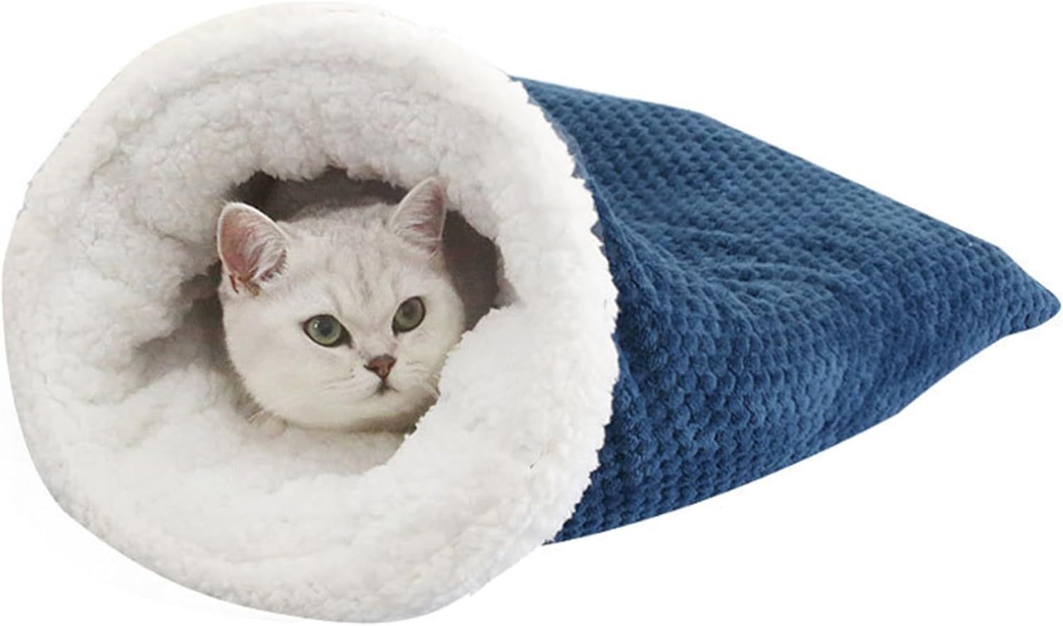 Cat Winter Sleeping Bag, Cat Crinkle Sack Removable, 360° Warm Semi-Enclosed Cat Bed With Cave for Cats Up to 6kg, Soft and Cozy Cat Bag for Sleeping - Image 6
