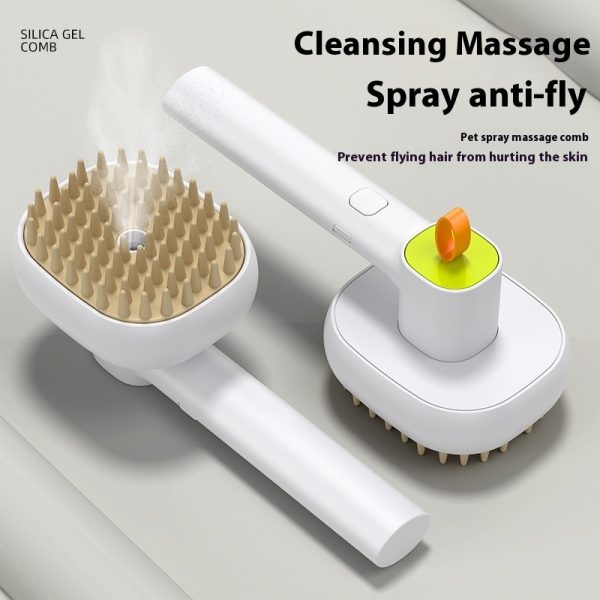 Cat Soft Teeth Electric Massage Spray Comb - Pet-Friendly Wash-Free Grooming Tool with One-Click Spray in Blue & Green for Cats and Dogs - Pet Massage Spray Comb for Gentle Care