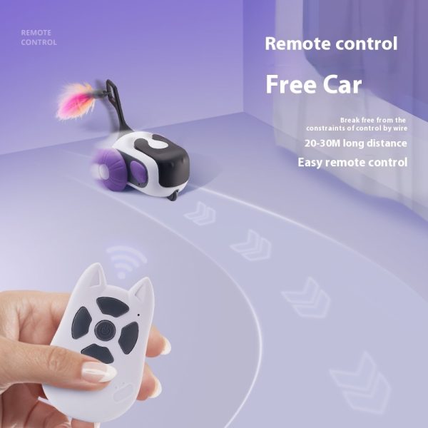 Remote Control Smart Electric Interactive Cat Toy Smart Turbo Tail Automatic Car Toys for Indoor Bored Cats Robot Rc Cat Mental Stimulation Toys Usb Rechargeable Gravity-Sensing Movement Pet Toy - Image 4