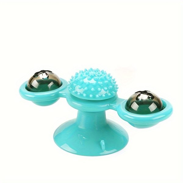 Interactive Windmill Cat Toys with Catnip, Cat Toys for Indoor Cats Funny Kitten Toys with LED Light Ball Suction Cup, Cat Nip Toy for Cat chew Exercise - Image 7
