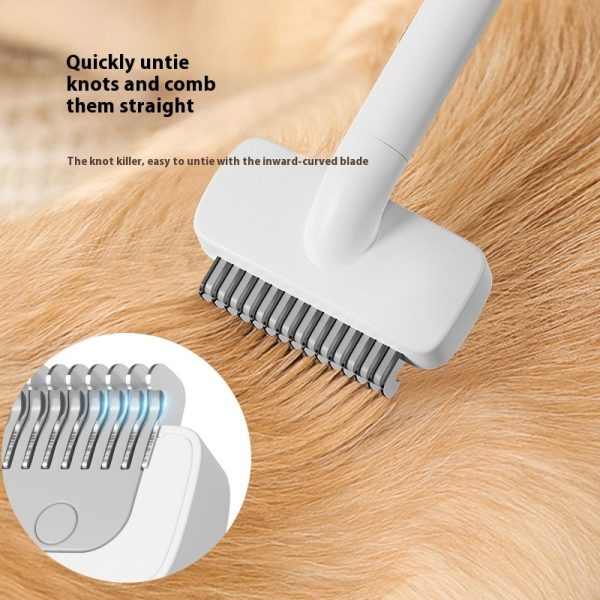 Cat Hair Comb for Grooming, One-Touch Hair Removal Comb for Cats and Dogs, Floating Hair & Unknotting Comb, Durable ABS and Stainless Steel Grooming Tool - Image 4
