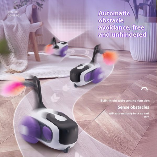 Remote Control Smart Electric Interactive Cat Toy Smart Turbo Tail Automatic Car Toys for Indoor Bored Cats Robot Rc Cat Mental Stimulation Toys Usb Rechargeable Gravity-Sensing Movement Pet Toy - Image 5