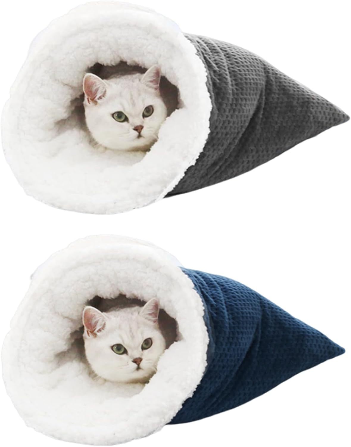 Cat Winter Sleeping Bag, Cat Crinkle Sack Removable, 360° Warm Semi-Enclosed Cat Bed With Cave for Cats Up to 6kg, Soft and Cozy Cat Bag for Sleeping - Image 4