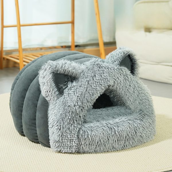 Cat Bed with Plush Cat Ears Decoration – Warm and Thick Large Collar Pet Bed for Cats and Small Dogs – Comfortable Pet Bed for Kittens and Puppies - Image 6