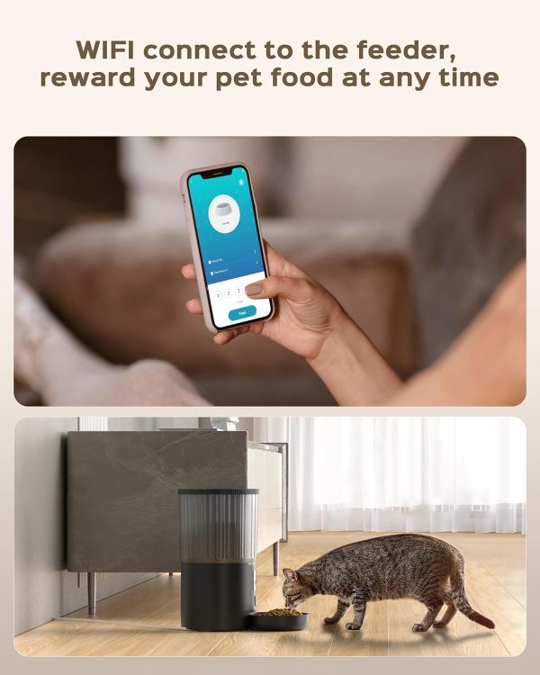 UIOOQ Automatic Cat Feeders, WiFi Timed Cat Feeder with 10s Dining Call, 4L Cat Food Dispenser with Custom Schedule up to 12 Portions 10 Meals Per Day, APP Control - Image 5