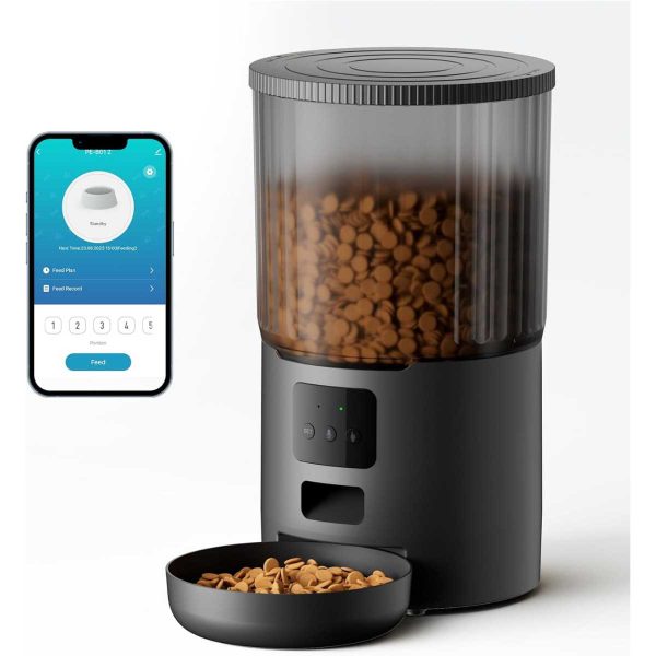 UIOOQ Automatic Cat Feeders, WiFi Timed Cat Feeder with 10s Dining Call, 4L Cat Food Dispenser with Custom Schedule up to 12 Portions 10 Meals Per Day, APP Control