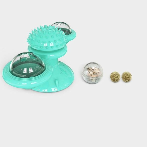 Interactive Windmill Cat Toys with Catnip, Cat Toys for Indoor Cats Funny Kitten Toys with LED Light Ball Suction Cup, Cat Nip Toy for Cat chew Exercise - Image 3